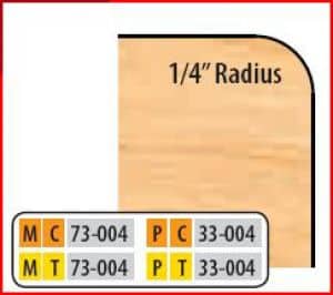 4 X 1 1/4  BORE CT 1/4 R EXT. CORNER ROUNDS